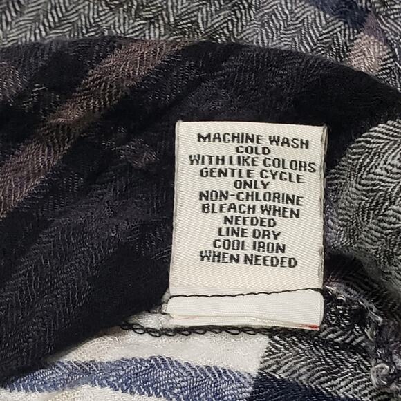 Caffe Marrakesh 3X Plaid Popover Tunic Top Crinkle Texture Pocket Stretch - Picture 7 of 11